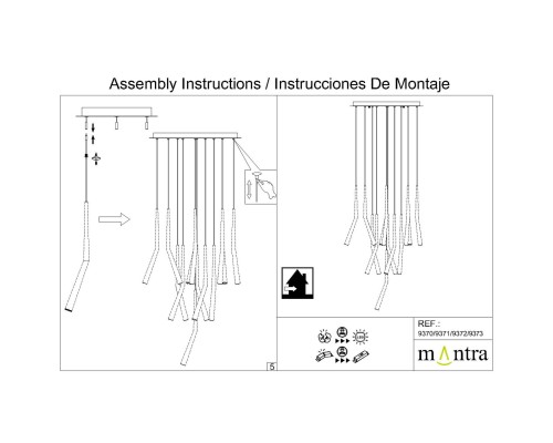 9372+9245 (14L) Подвесная люстра BOOMERANG MANTRA