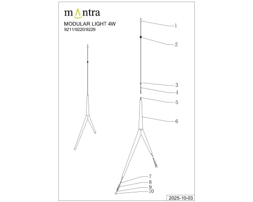 9356+9229 (1L) Подвесной светильник ARRECIFE MANTRA