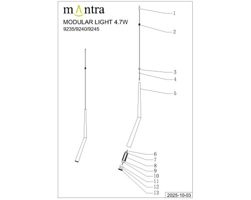 9370+9235 (14L) Подвесная люстра BOOMERANG MANTRA