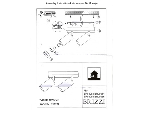 BR08084 Потолочный светильник-спот ARAS BRIZZI