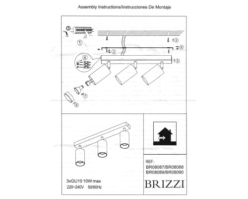 BR08088 Потолочный светильник-спот ARAS BRIZZI