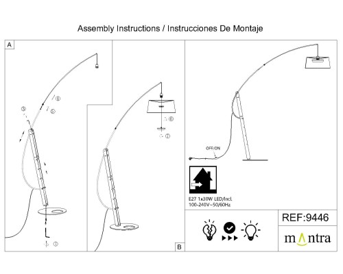 9446 Торшер без абажура RUTI RICCA MANTRA