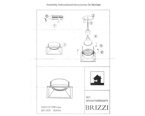 BR02474 Встраиваемый светильник LEOS BRIZZI