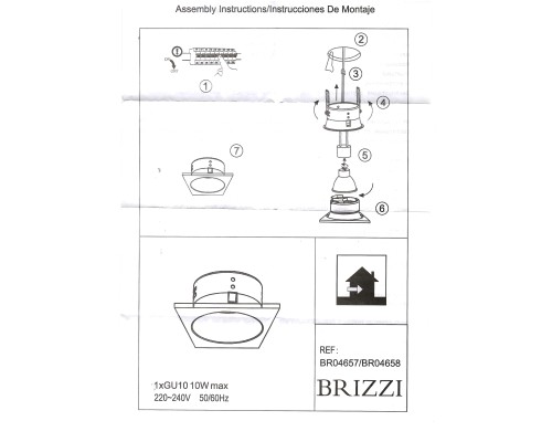BR04658 Встраиваемый светильник LUANCO BRIZZI
