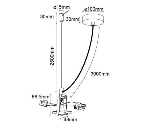Соединитель с креплением к потолку для 7554/7555 HANOK 7558