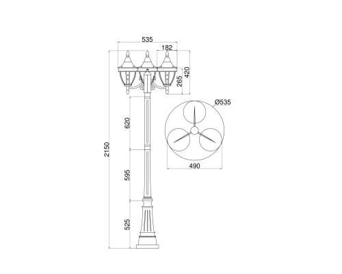 Садово-парковый светильник Outdoor O026FL-03B