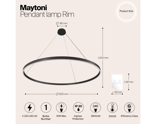 Подвесной светильник Maytoni MOD058PL-L65B3K