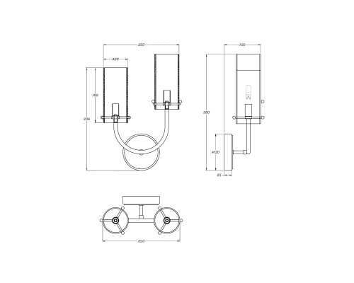 Настенный светильник (бра) Maytoni MOD223WL-02BS1