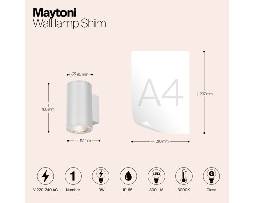 Настенный светильник (бра) Outdoor O303WL-L10W3K