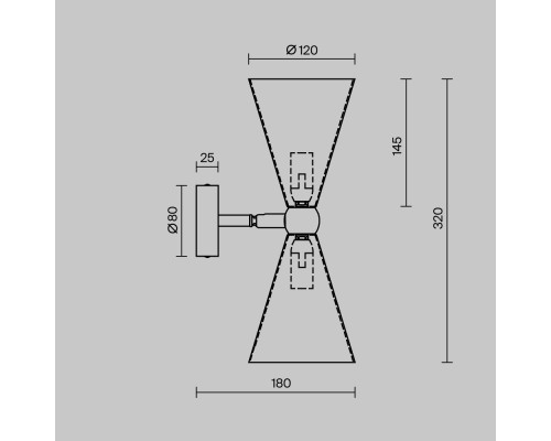 Настенный светильник (бра) Maytoni MOD108WL-02WG