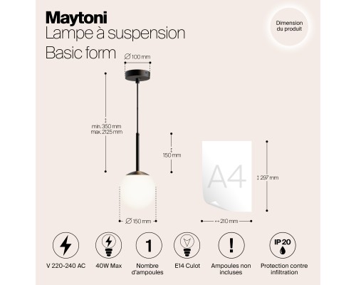 Подвесной светильник Maytoni MOD321PL-01B