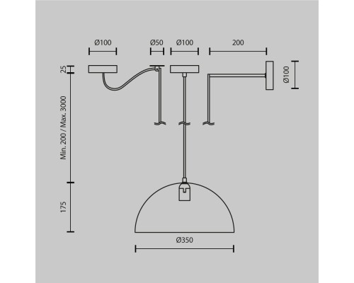 Подвесной светильник Maytoni MOD168PL-01W
