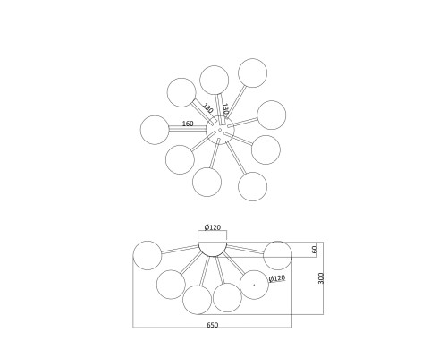 Люстра потолочная Freya FR5120CL-09G