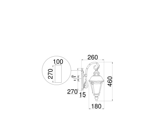 Настенный светильник (бра) Outdoor O029WL-01BZ