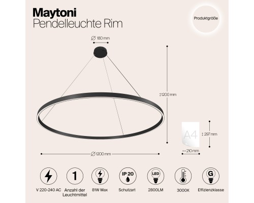 Подвесной светильник Maytoni MOD058PL-L65B3K