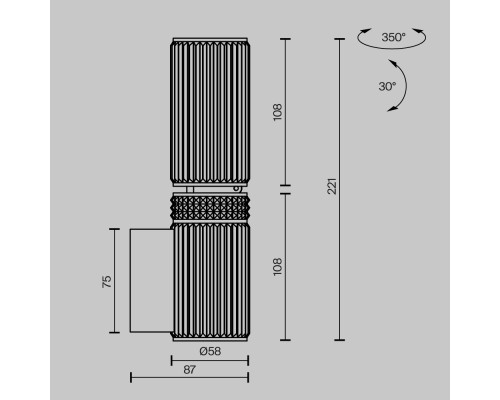 Настенный светильник (бра) Maytoni MOD475WL-02B