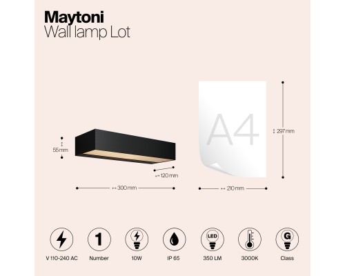 Настенный светильник (бра) Outdoor O428WL-L10GF3K