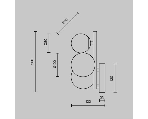 Настенный светильник (бра) Maytoni MOD545WL-03BS