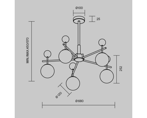 Подвесной светильник Maytoni MOD436PL-05BS