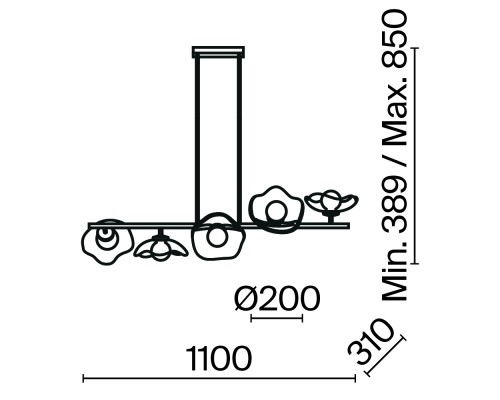 Подвесной светильник Maytoni MOD207PL-05BS