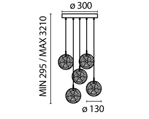 Подвесной светильник Maytoni MOD254PL-05BS