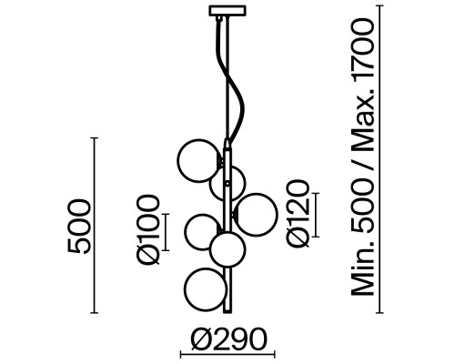 Подвесной светильник Maytoni MOD545PL-06B