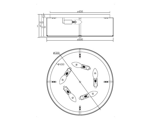 Потолочный светильник Maytoni MOD096CL-05CH