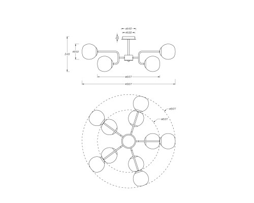 Подвесной светильник Maytoni MOD221PL-10G