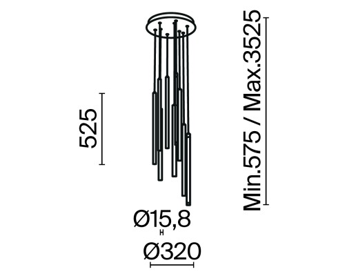 Подвесной светильник Maytoni MOD236PL-L54B3K