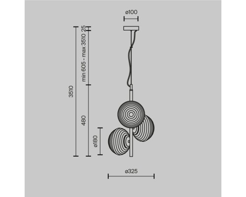 Подвесной светильник Maytoni MOD268PL-03G