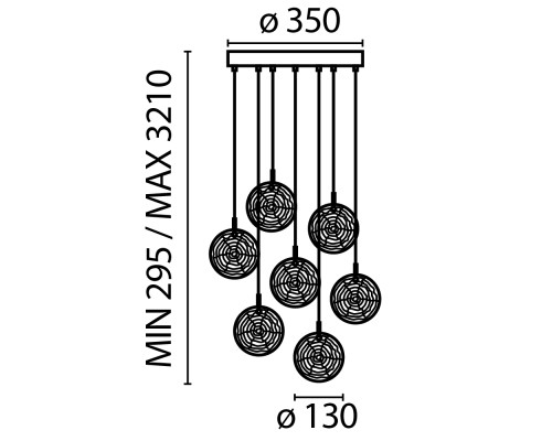 Подвесной светильник Maytoni MOD254PL-07BS