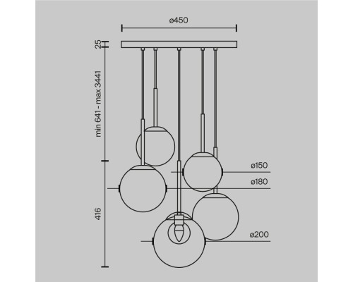 Подвесной светильник Maytoni MOD521PL-05G