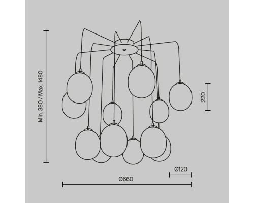 Подвесной светильник Maytoni MOD176PL-12G
