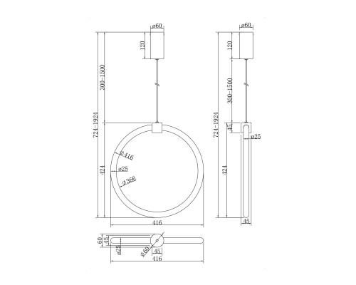 Подвесной светильник Maytoni MOD315PL-L20CH3K