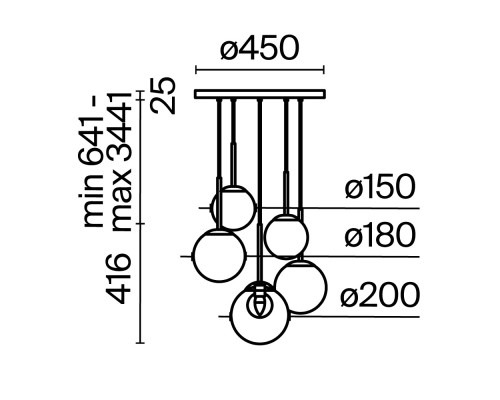 Подвесной светильник Maytoni MOD521PL-05G