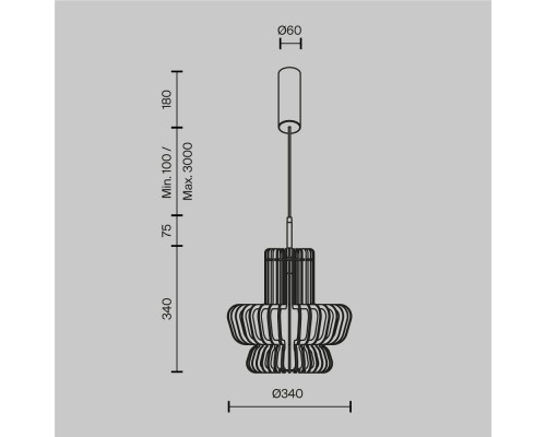 Подвесной светильник Maytoni MOD465PL-L12BK3