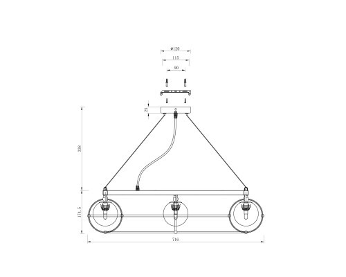 Подвесной светильник Maytoni MOD312PL-10GCH