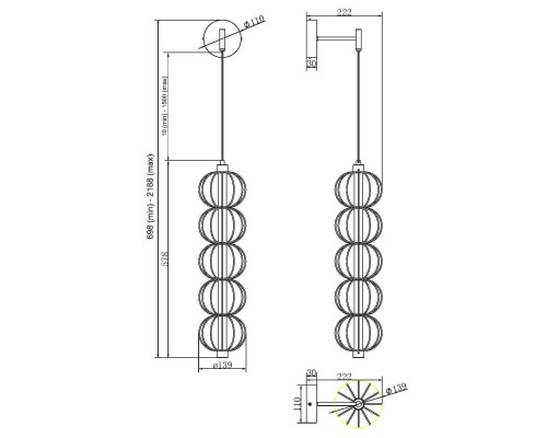 Настенный светильник (бра) Maytoni MOD216WL-L10G3K