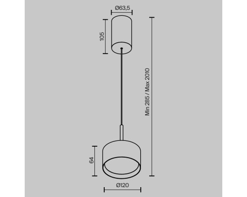 Подвесной светильник Technical P102PL-12W4K-B