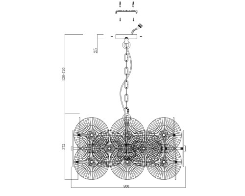 Подвесной светильник Maytoni MOD007PL-10G