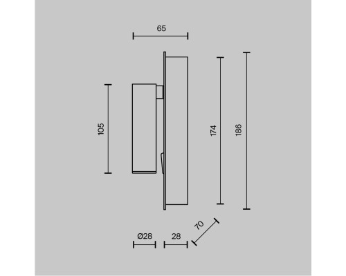 Настенный светильник (бра) Technical C041WL-L3W3K