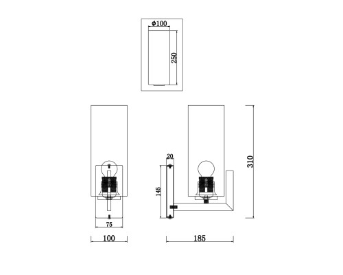 Настенный светильник (бра) Maytoni MOD089WL-01BS