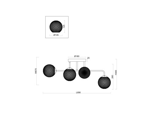 Люстра Freya FR8016PL-06BBS