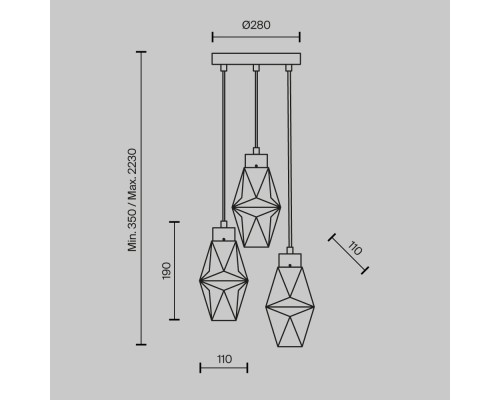 Подвесной светильник Maytoni MOD325PL-03G