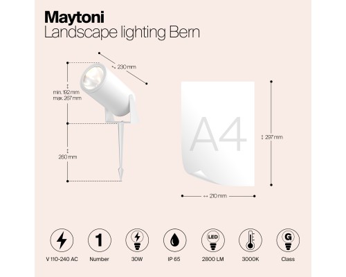 Ландшафтный светильник Outdoor O050FL-L30W3K