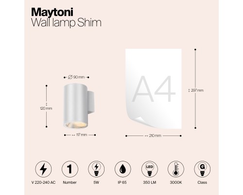Настенный светильник (бра) Outdoor O303WL-L5W3K