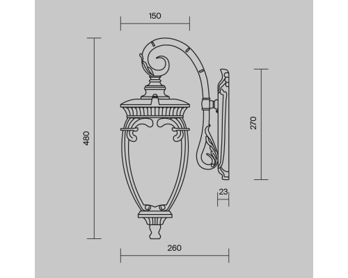 Настенный светильник (бра) Outdoor O414WL-01GB