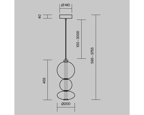 Подвесной светильник Maytoni MOD307PL-L24B3K