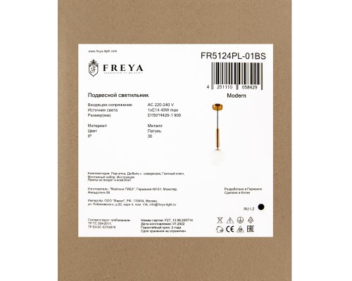 Подвесной светильник Freya FR5124PL-01BS