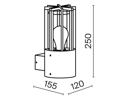 Настенный светильник (бра) Outdoor O453WL-01GF